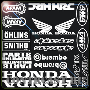Set of stickers on motorcycle HONDA