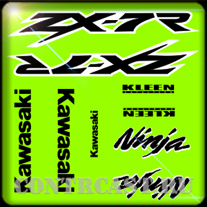 Set of stickers on motorcycle Kawasaki zx-7R